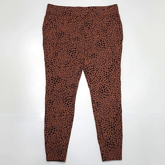 Lands' End Starfish Ankle Legging Leopard Print Mid Waist Rise Crop Yoga Pants - Picture 5 of 17